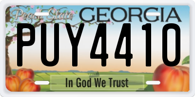 GA license plate PUY4410