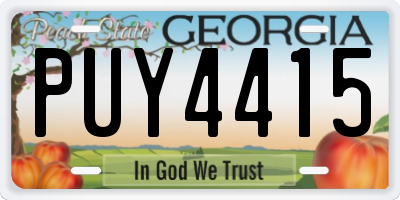 GA license plate PUY4415