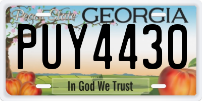 GA license plate PUY4430