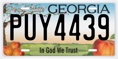 GA license plate PUY4439