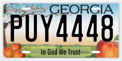 GA license plate PUY4448