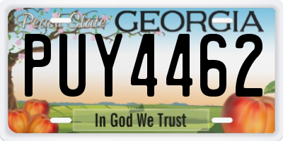 GA license plate PUY4462