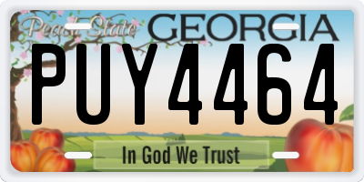 GA license plate PUY4464
