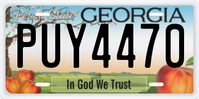 GA license plate PUY4470
