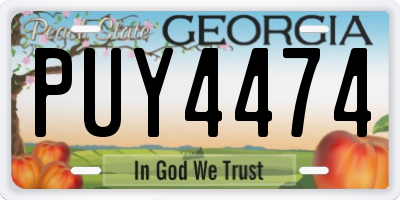 GA license plate PUY4474