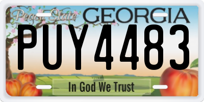 GA license plate PUY4483