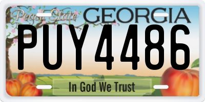 GA license plate PUY4486