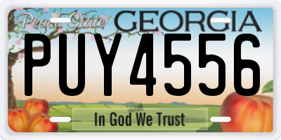 GA license plate PUY4556