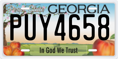 GA license plate PUY4658