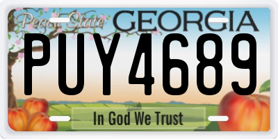 GA license plate PUY4689