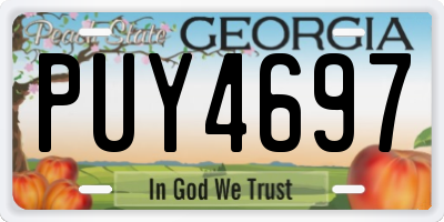 GA license plate PUY4697