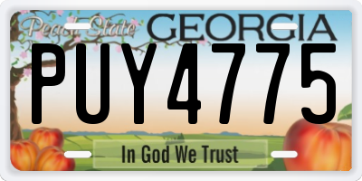 GA license plate PUY4775