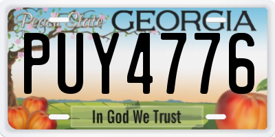 GA license plate PUY4776