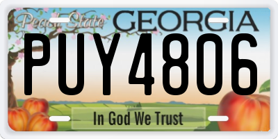 GA license plate PUY4806