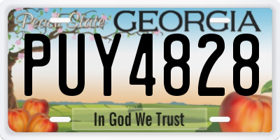 GA license plate PUY4828