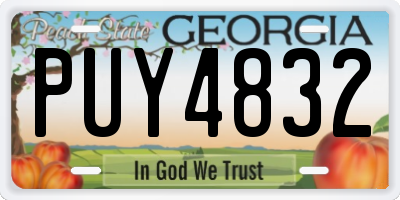 GA license plate PUY4832