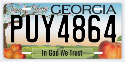 GA license plate PUY4864