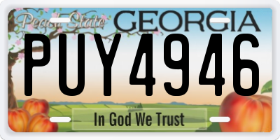 GA license plate PUY4946
