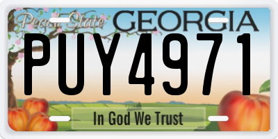 GA license plate PUY4971