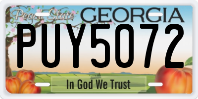 GA license plate PUY5072