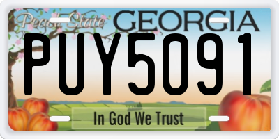 GA license plate PUY5091