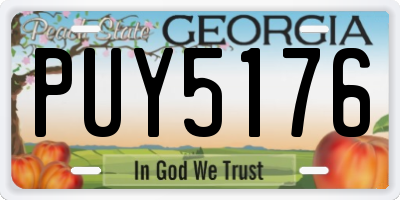 GA license plate PUY5176