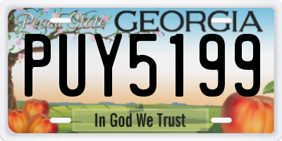 GA license plate PUY5199