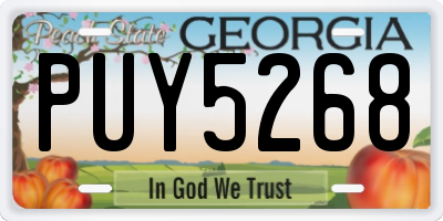 GA license plate PUY5268