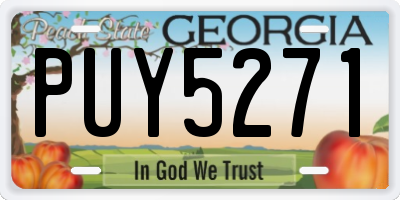 GA license plate PUY5271