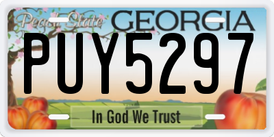 GA license plate PUY5297