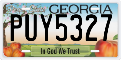 GA license plate PUY5327