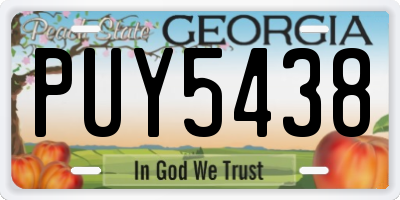 GA license plate PUY5438