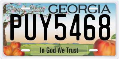 GA license plate PUY5468