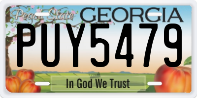 GA license plate PUY5479