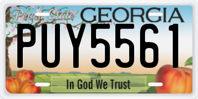 GA license plate PUY5561