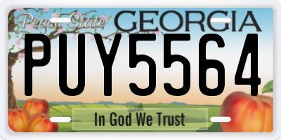 GA license plate PUY5564