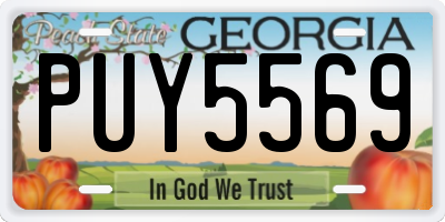 GA license plate PUY5569