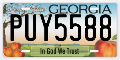 GA license plate PUY5588