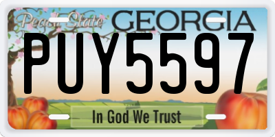 GA license plate PUY5597