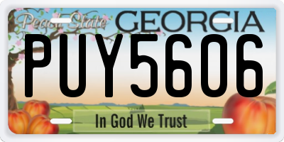 GA license plate PUY5606