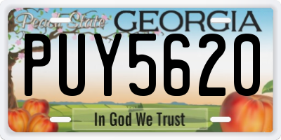 GA license plate PUY5620