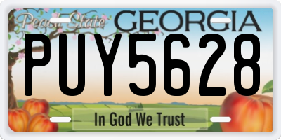 GA license plate PUY5628