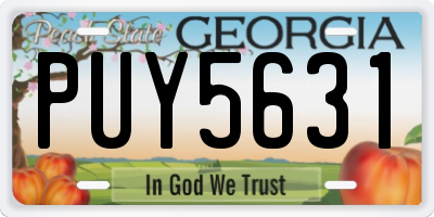 GA license plate PUY5631