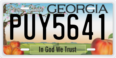 GA license plate PUY5641
