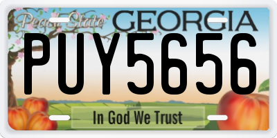 GA license plate PUY5656