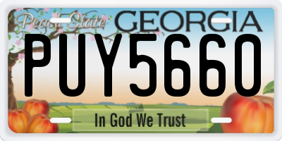 GA license plate PUY5660