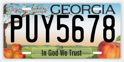 GA license plate PUY5678
