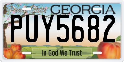 GA license plate PUY5682
