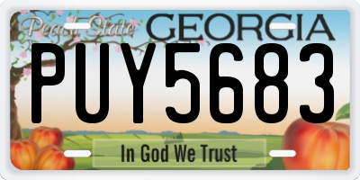 GA license plate PUY5683