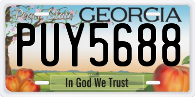 GA license plate PUY5688